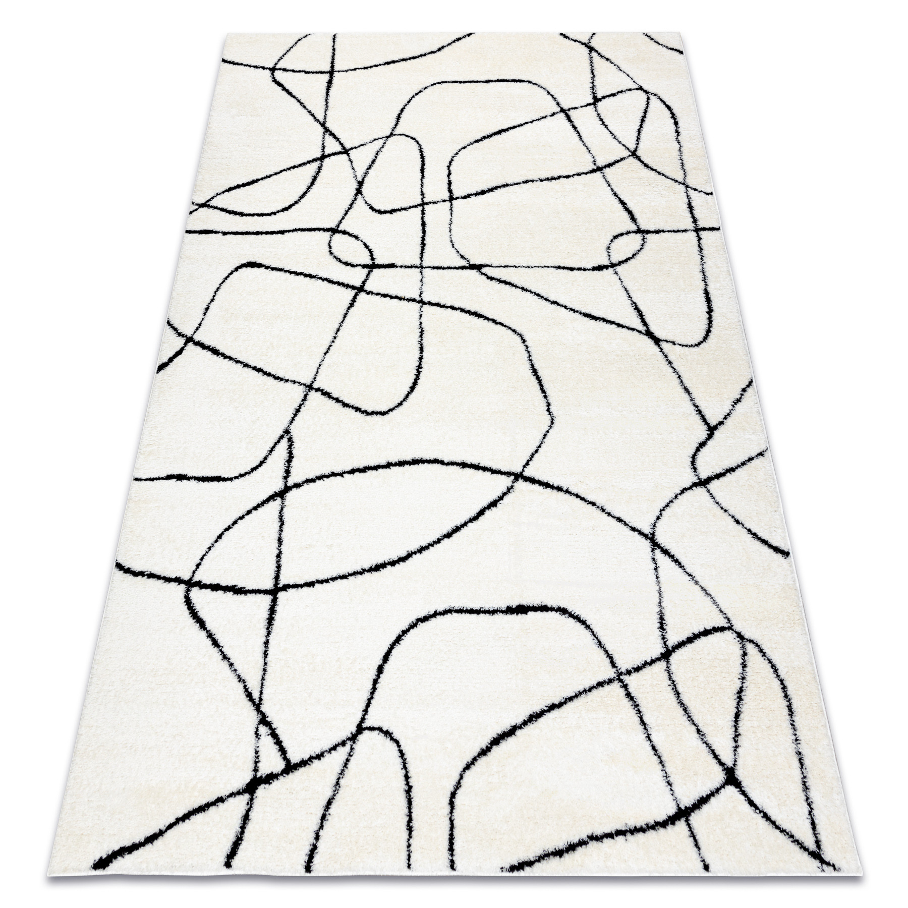 Dywan MODE 8522 abstrakcja krem / czarny 80x150 cm