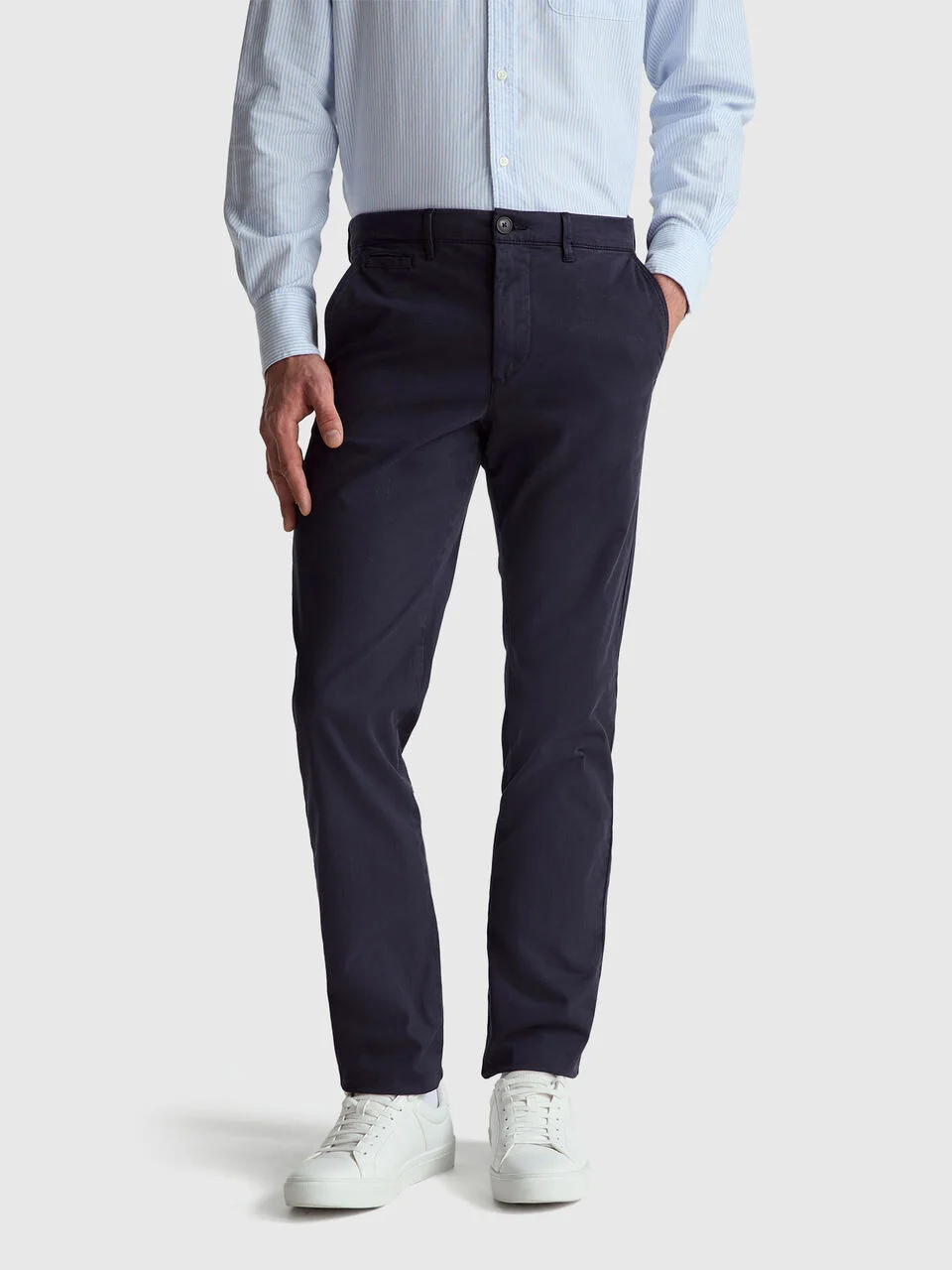 Dark blue slim fit chinos