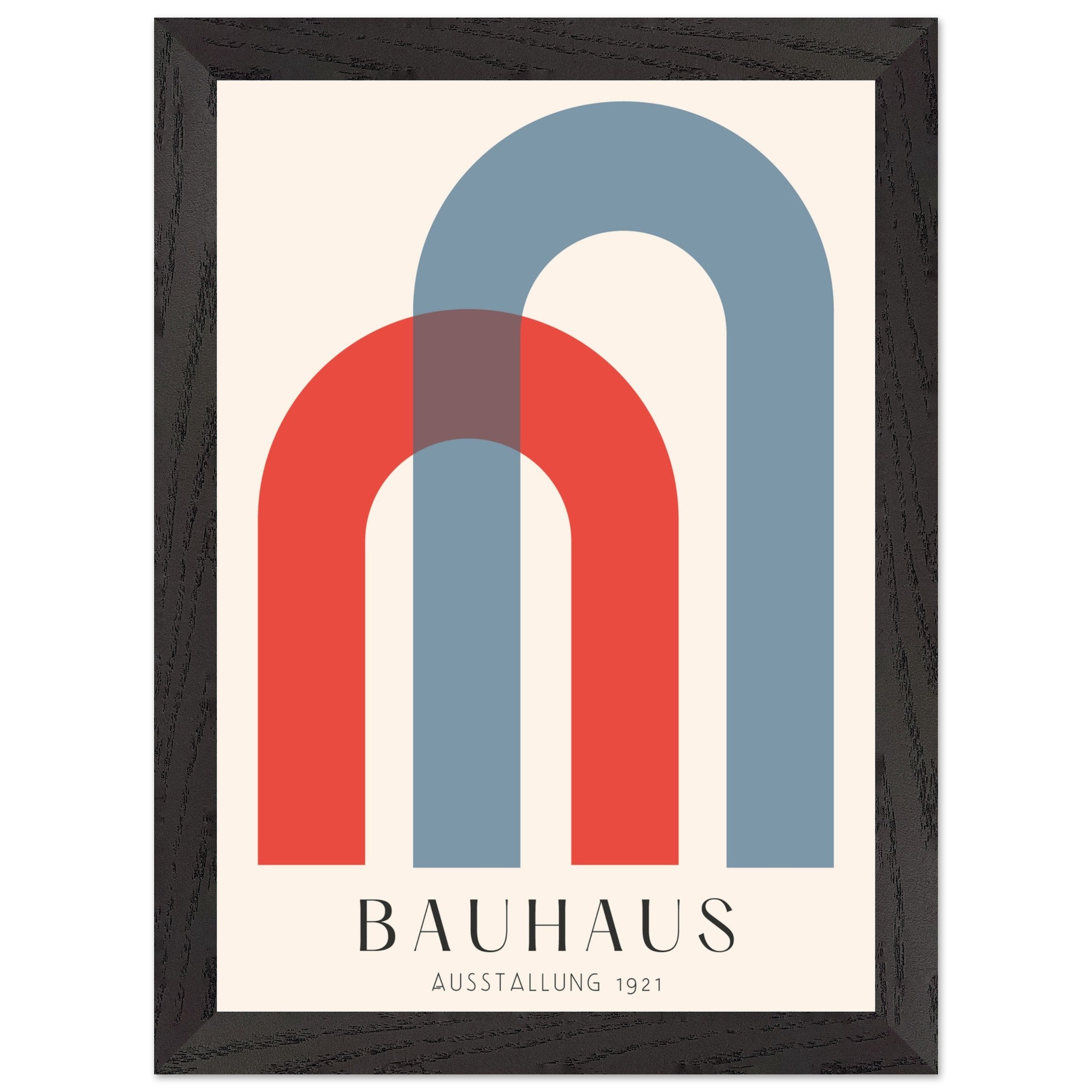Artfulprints Poster met Lijst Bauhaus - Ausstellung 1921  - A4 21x29.7 cm - Meerkleurig