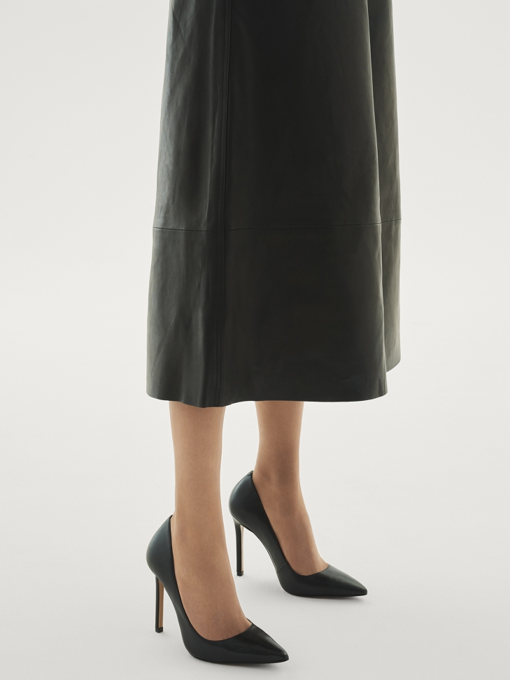 Classic black grain leather stilettos