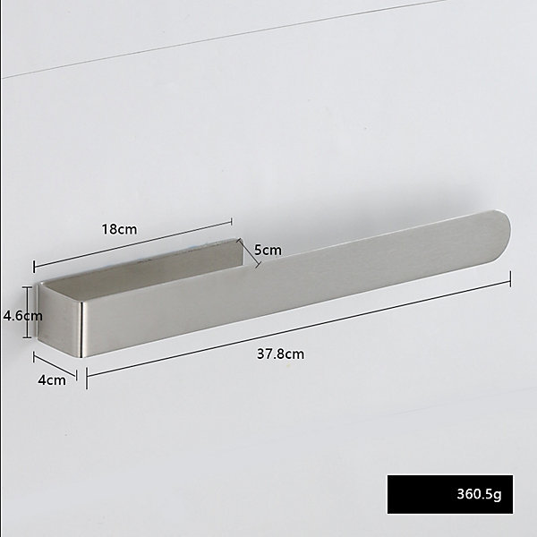 BASHLWUA Porte-serviettes de salle de bain sans perçage, porte-serviettes mural en acier inoxydable, adhésif 3M, 37 cm, gris