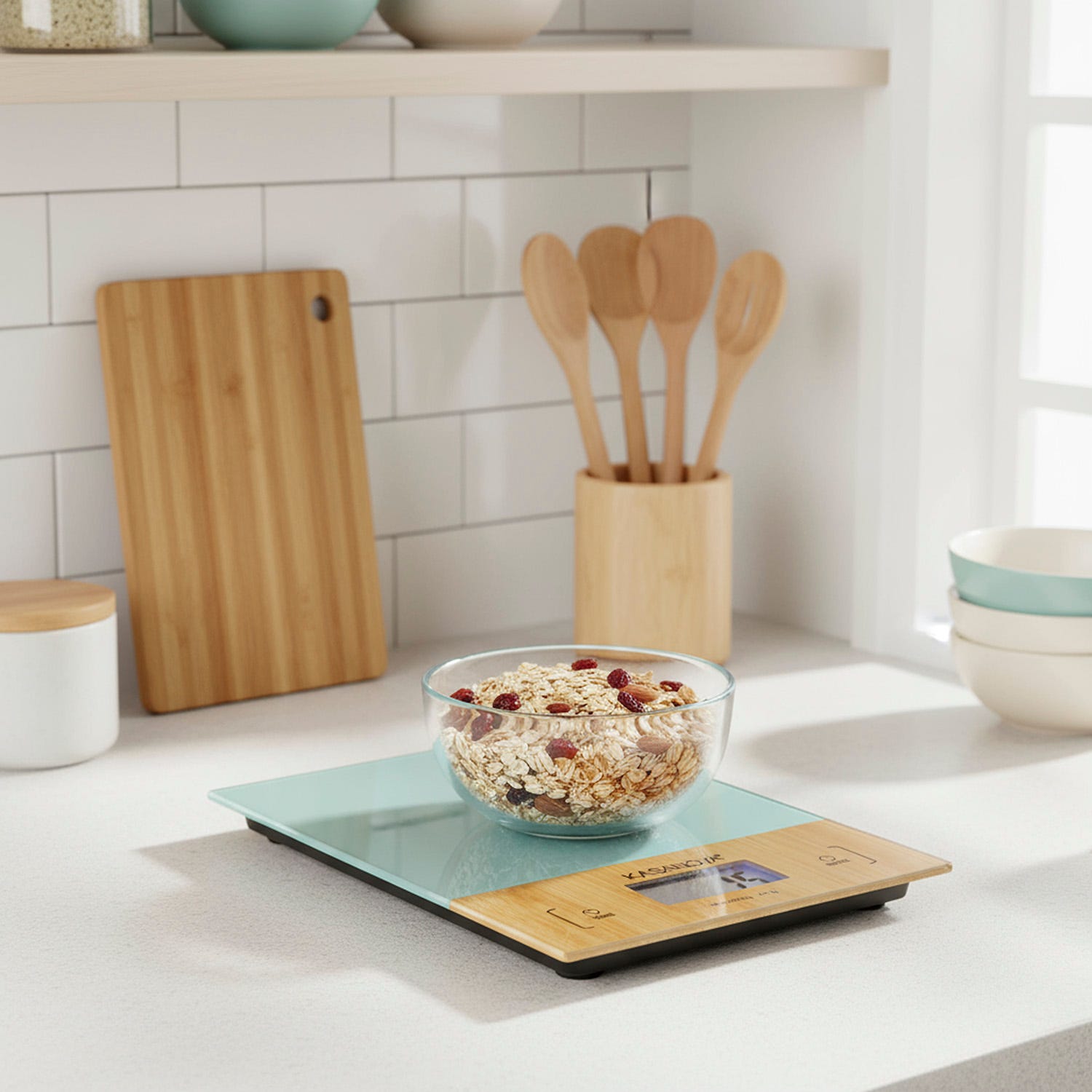 Bilancia digitale cucina tiffany bambù 5 kg
