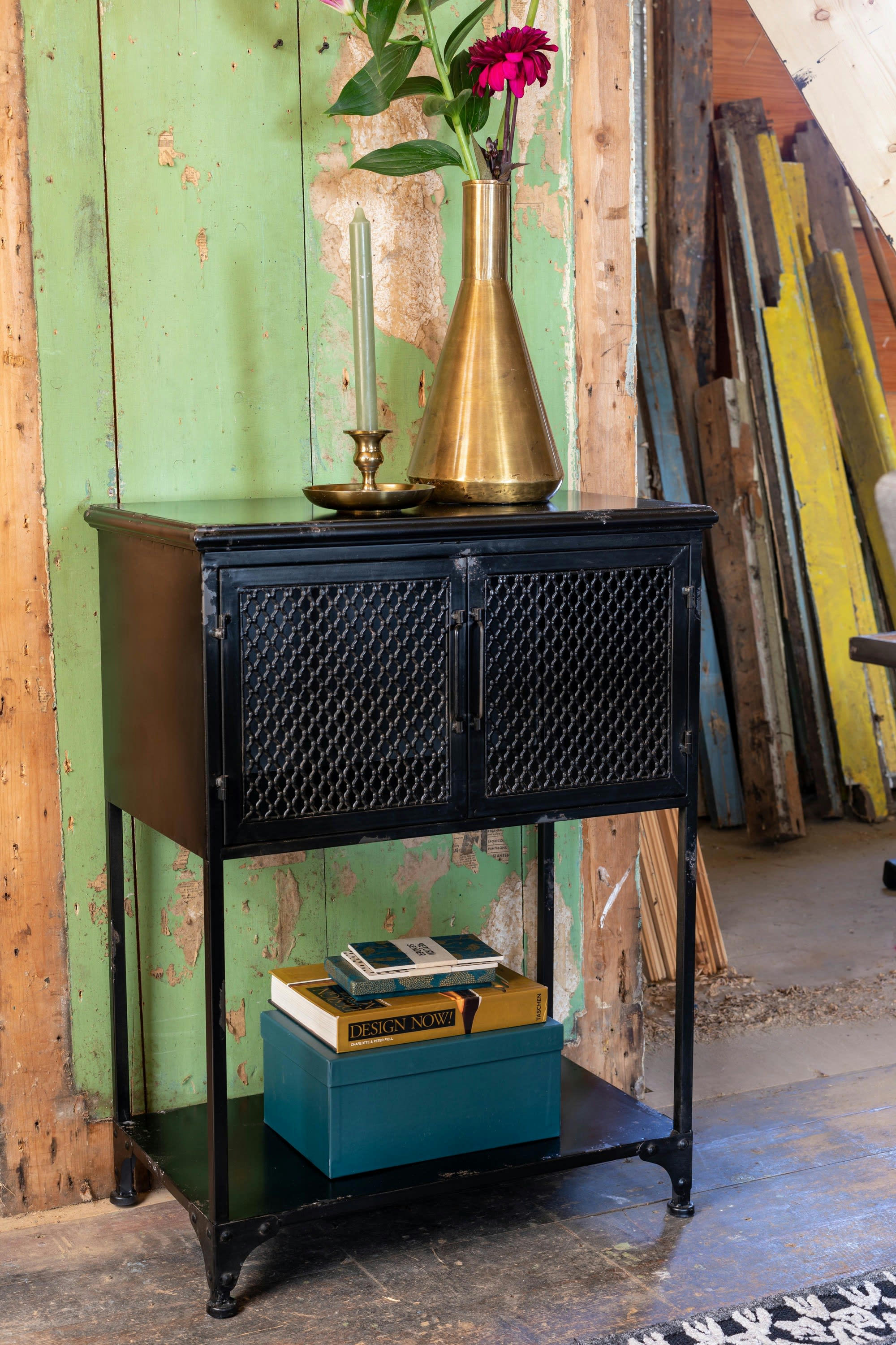 DENVER - Petite armoire en métal noir