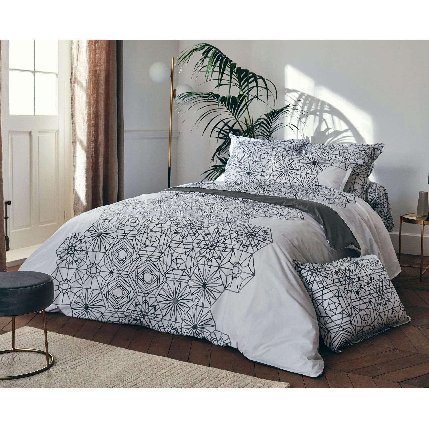 GABRIELLE - Housse de couette aux motifs floraux et graphiques