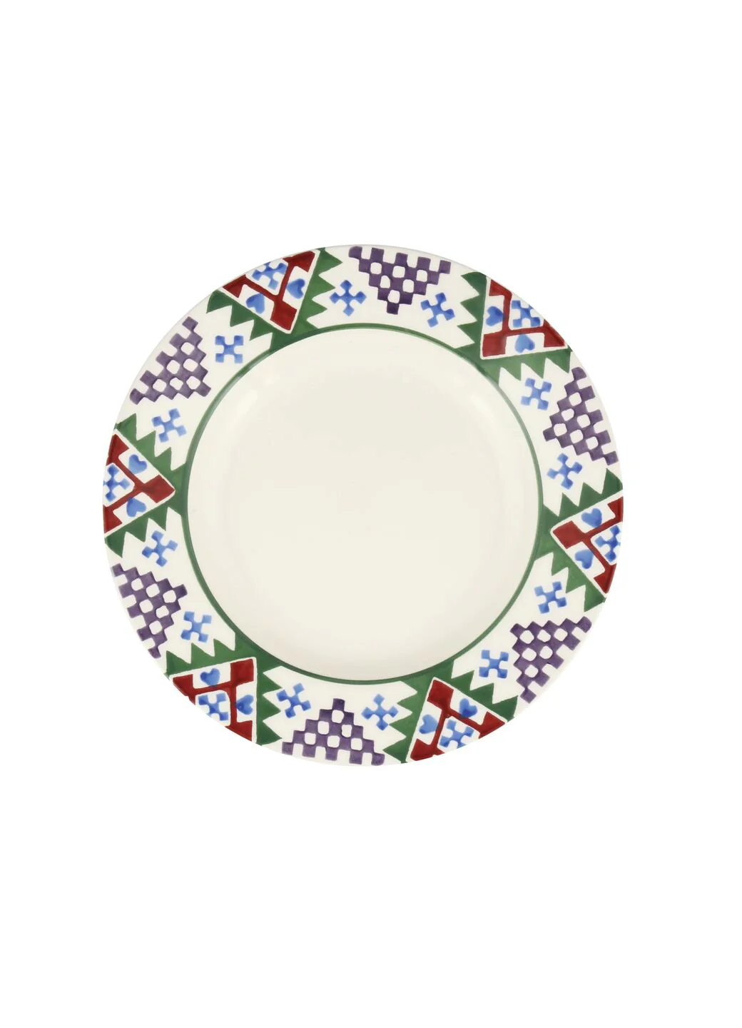 Christmas Quilt Medium Dinner Plate, 8.5 Inch