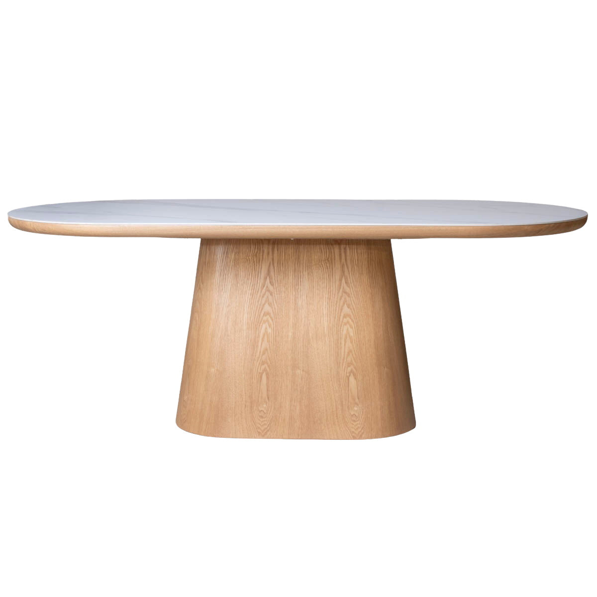 Giga Meubel Eettafel Alba - Wit Keramiek/Naturel - 200x90x77cm