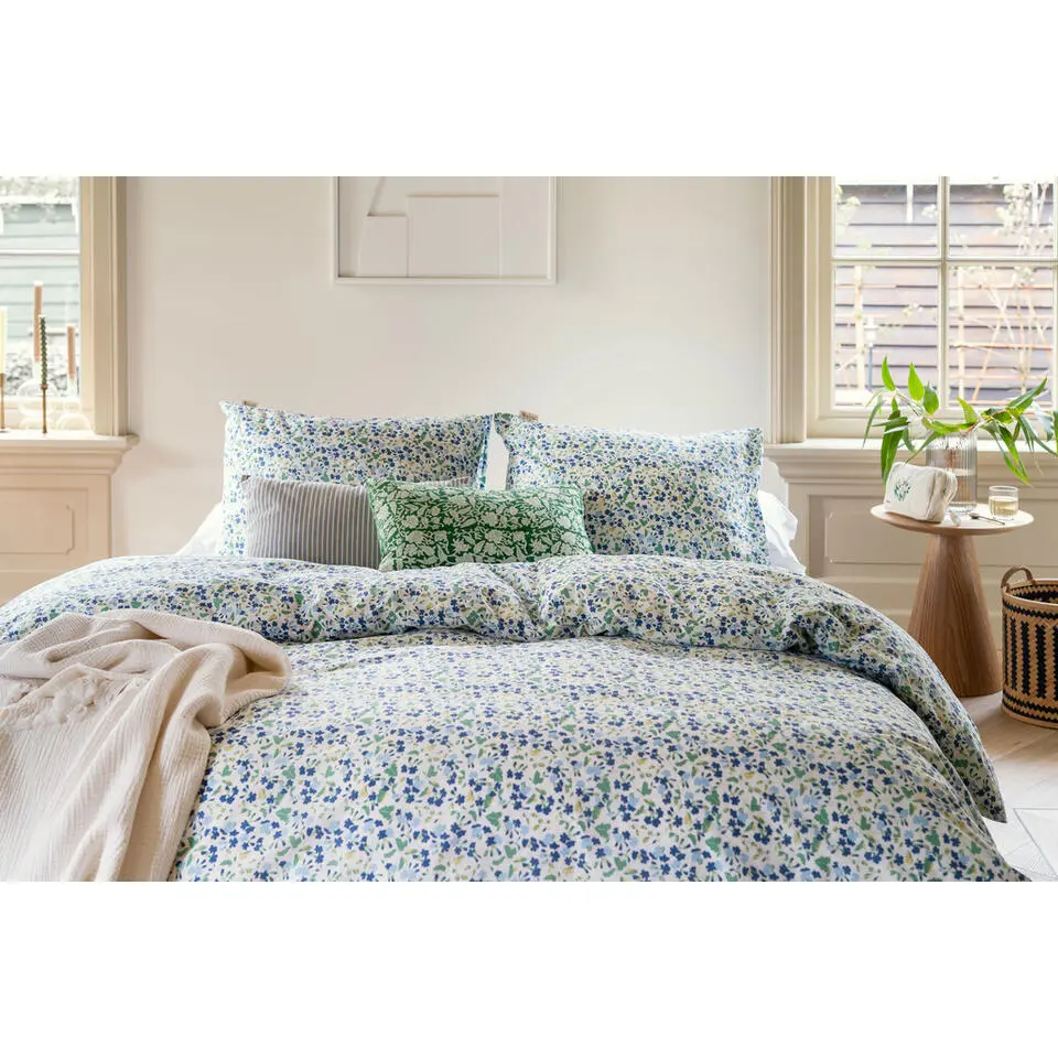 Walra - Dekbedovertrek Remade Flower Fairytale - 140x220 cm - Blauw
