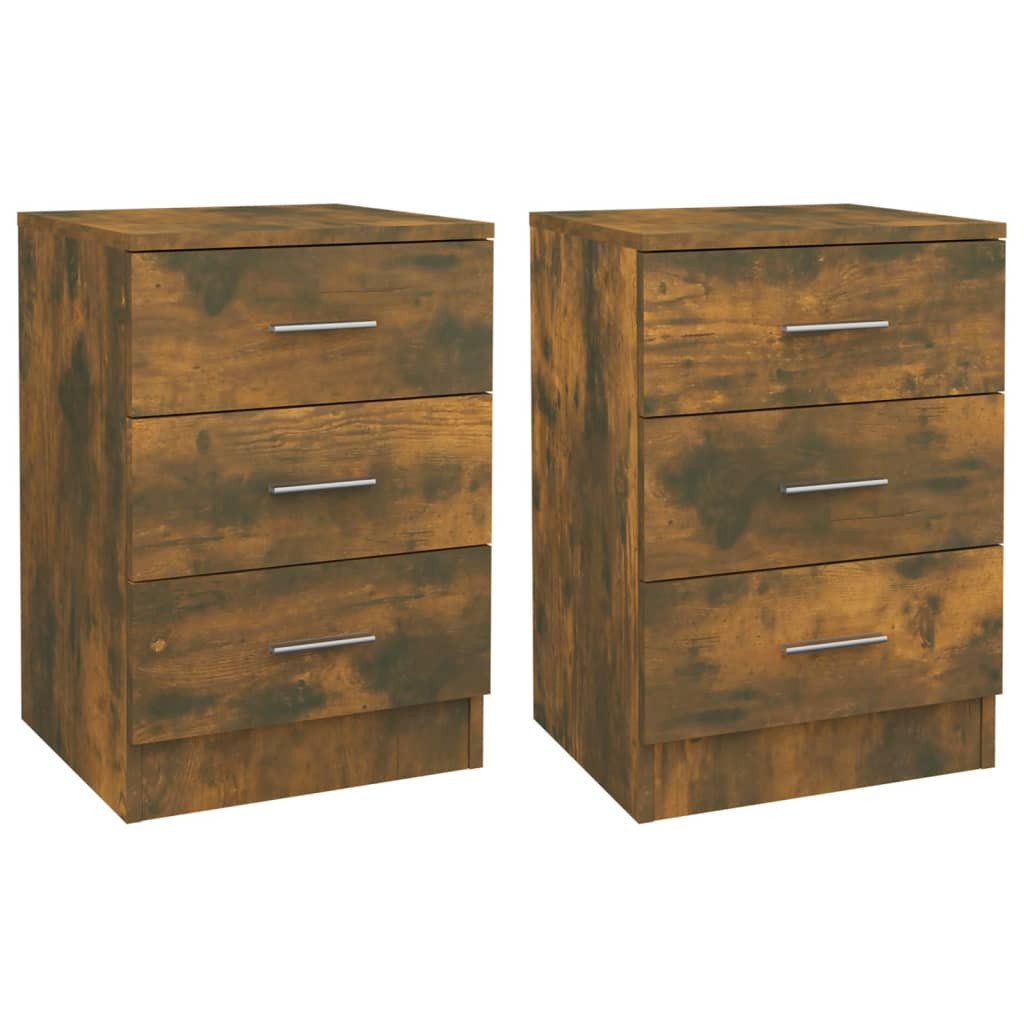 2x Szafka Nocna Stolik Komoda Brązowa z Szufladą Do Sypialni 38x35x56 cm