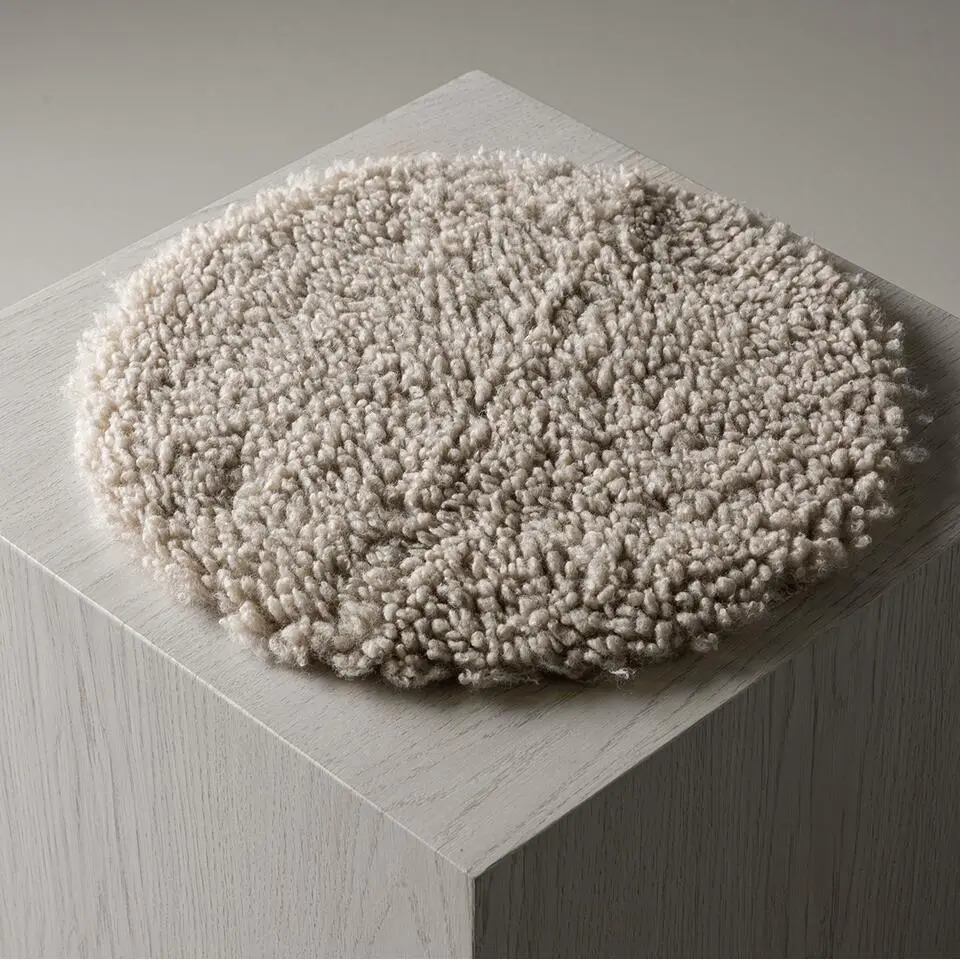 Nest living Malia Rond Vachtje Teddystof Lichtgrijs