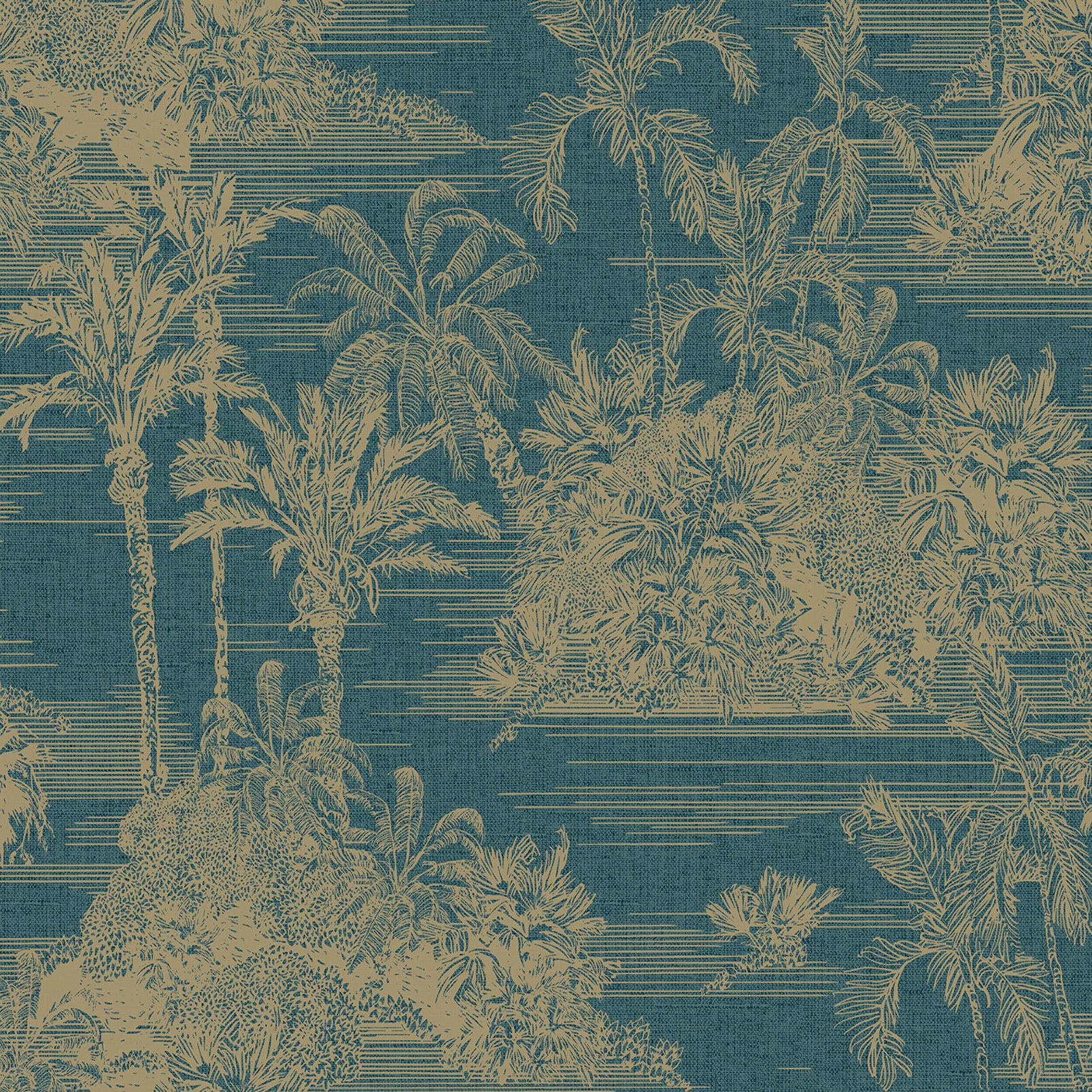 - Papier peint exotique Esprit Toile de Jouy bleu 0,53x10 mètrescm
