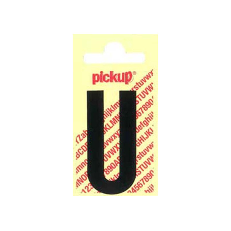 Lettre U adhésive noire 9 x 7 cm