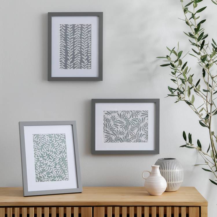 Habitat Grey Wooden 3 Pk Picture Frames - Mixed Sizes