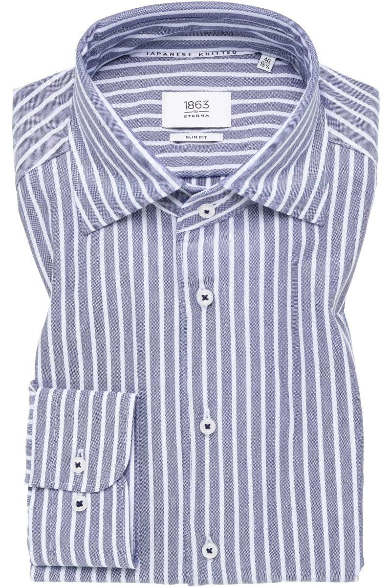 ETERNA 1863 Slim Fit Jerseyhemd marine, Gestreift