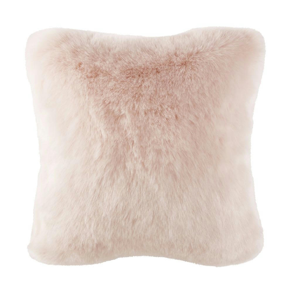 ALTAI - Coussin imitation fourrure rose 45x45