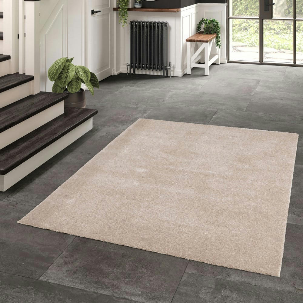 DOUGLAS V - Tapis lavable en machine beige 140x200 cm