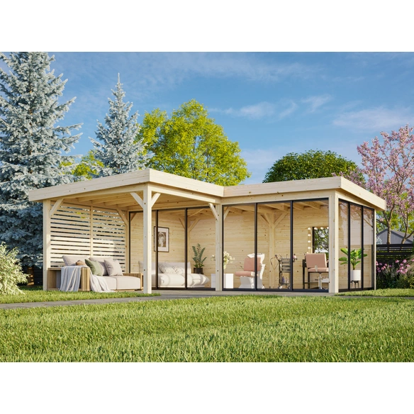 Pavillon »Lenna Set 414 Slide«, BxHxT: 588 x 245 x 588 cm, Braun