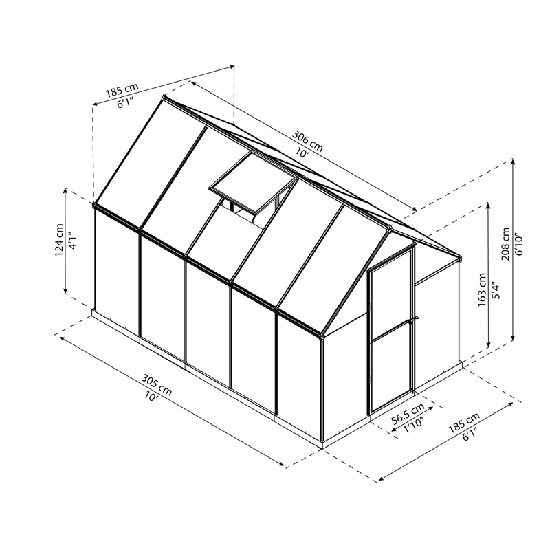 Palram - Canopia Mythos 6' W x 10' D Hobby Greenhouse