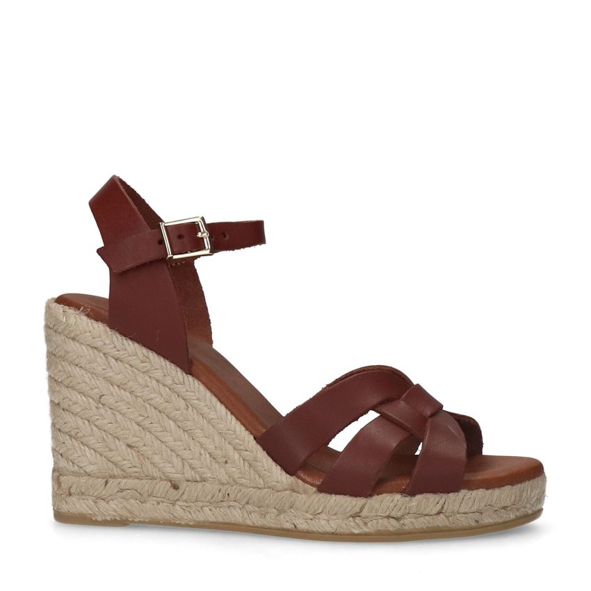 Manfield Cognac leren sleehakken