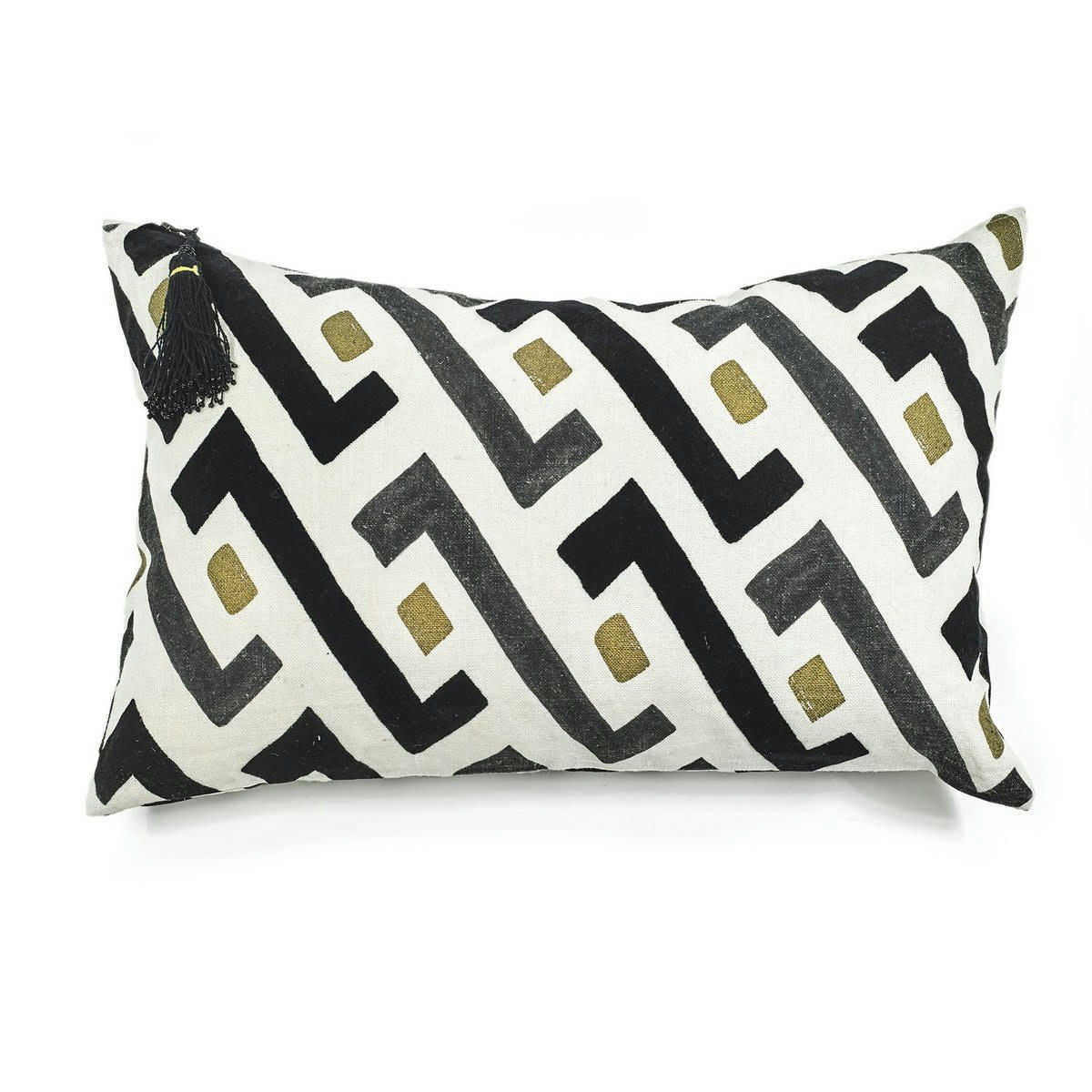 AFRIQUE ETNIQUE - Coussin en lin pur lavé Mali bleu 40x60