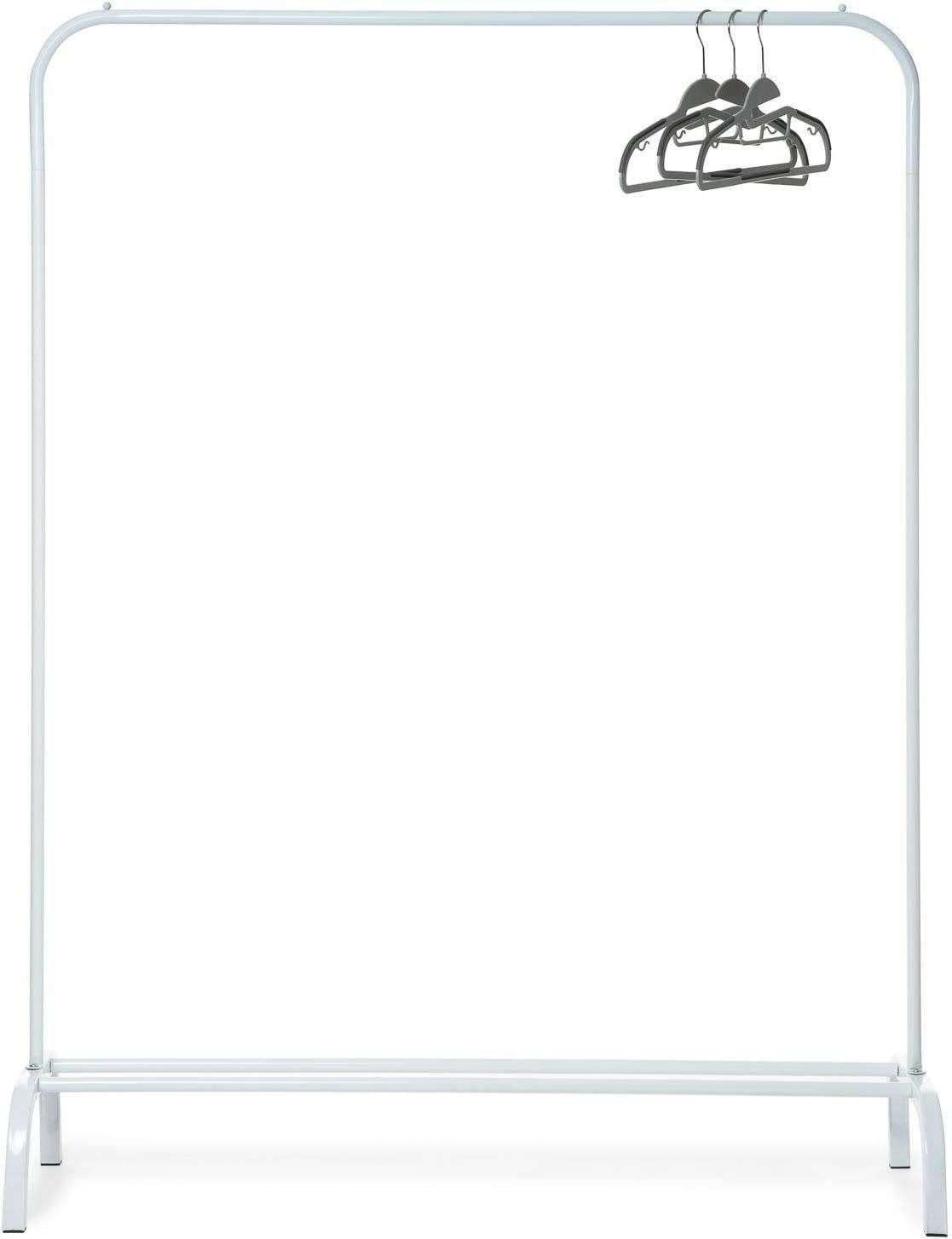Home Treats Clothes Rail With Shoe Rack/Storage Shelf, Metal With Smooth White Finish