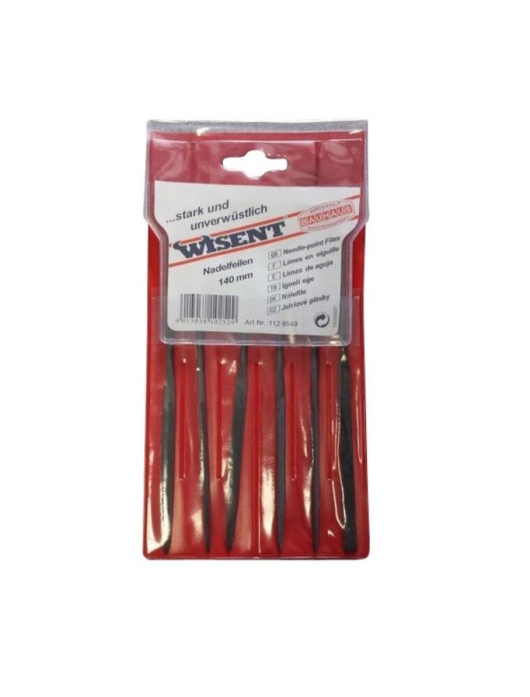 NÅLFILER SETT WISENT METALL 180MM 6-PACK