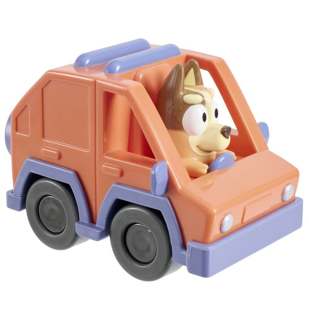 Véhicule mini Bluey plastique 9x6xH7cm (4 modèles)