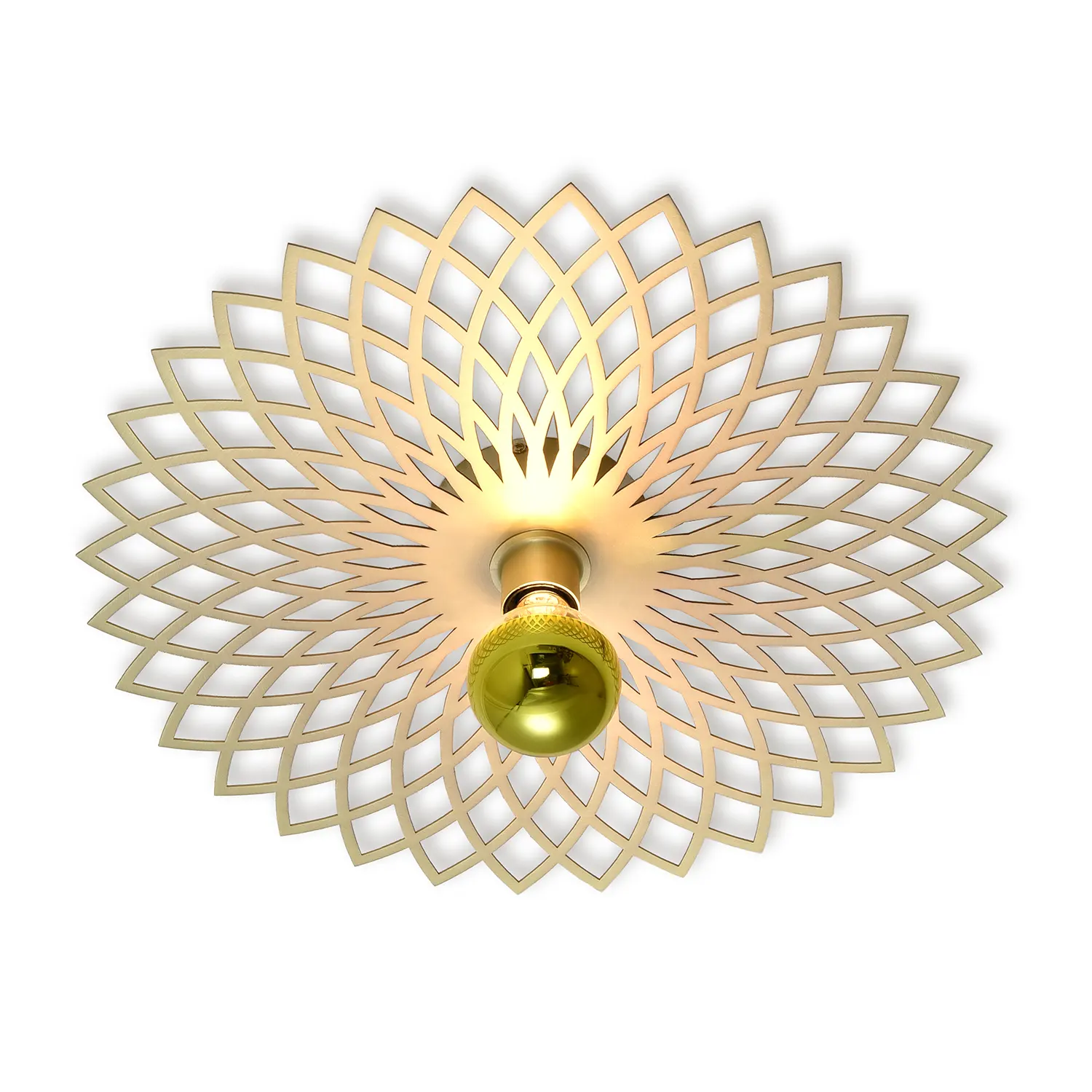 Ylumen plafondlamp Ombra - 1 lichts - 50 x 8  cm - mat goud