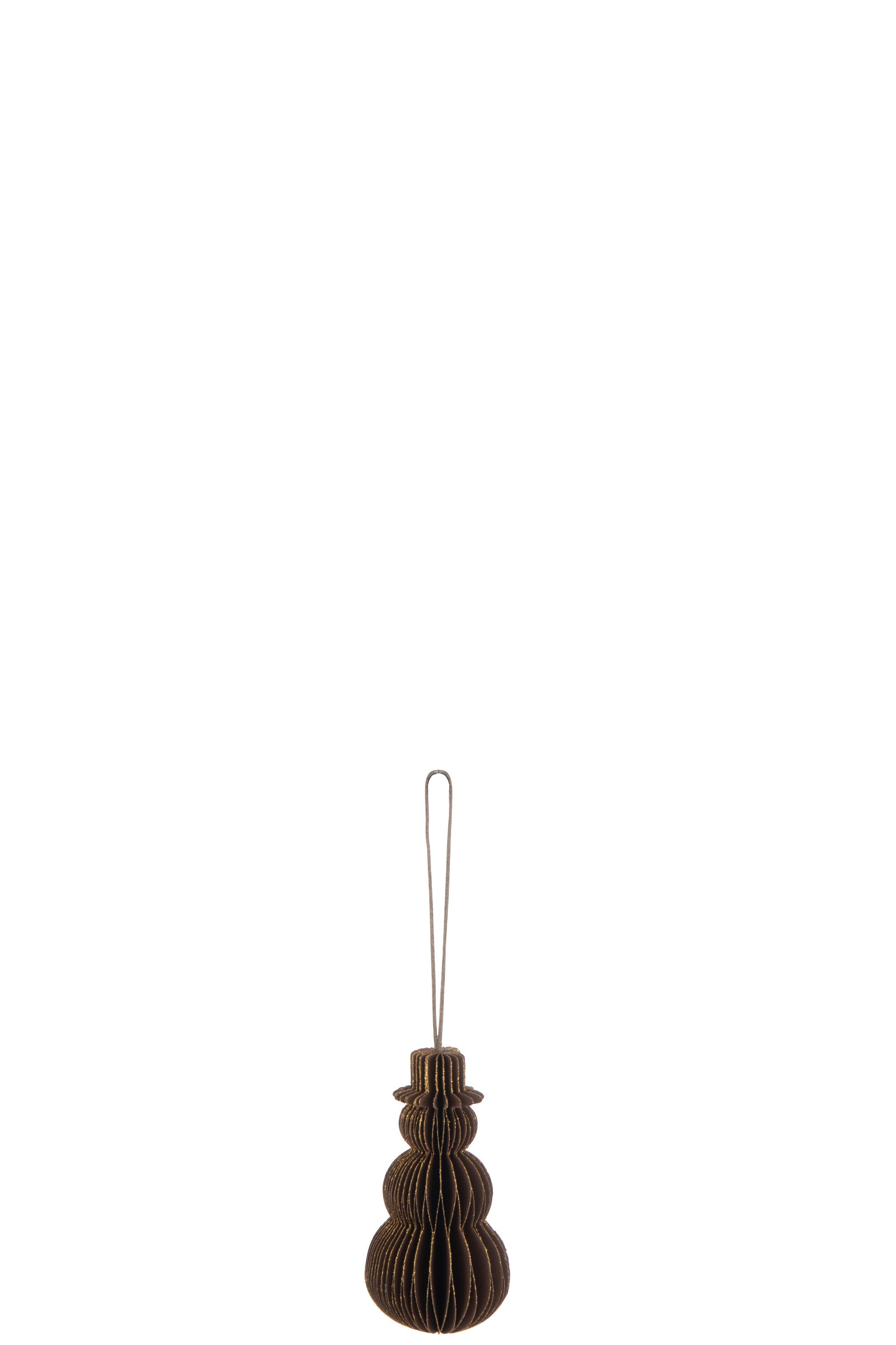 J-Line hanger Sneeuwman - papier - bruin - small - 4 stuks