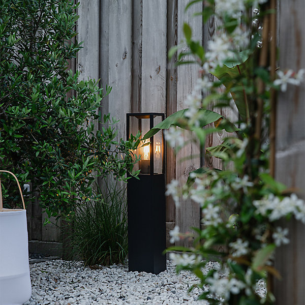 Lampadaire d'extérieur industriel noir 80 cm IP44 - Charlois