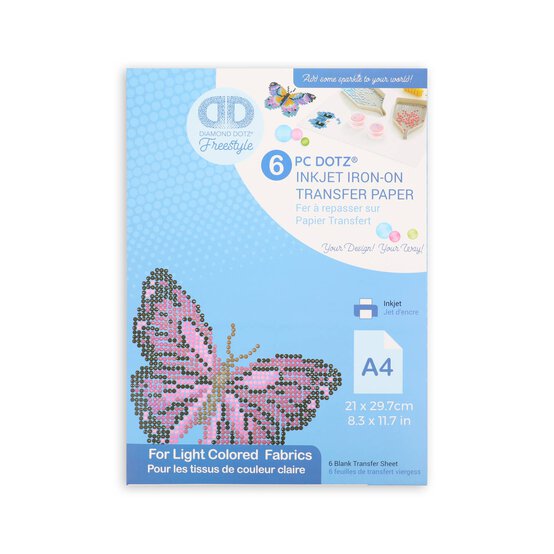 Diamond Dotz Inkjet Iron-On Transfer Paper A4 6 Pack