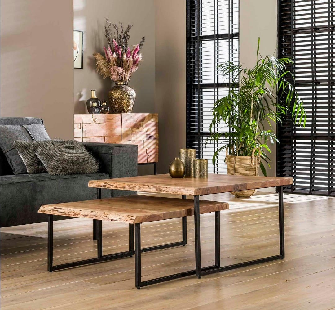 EDGE - Tables basses carrées gigognes