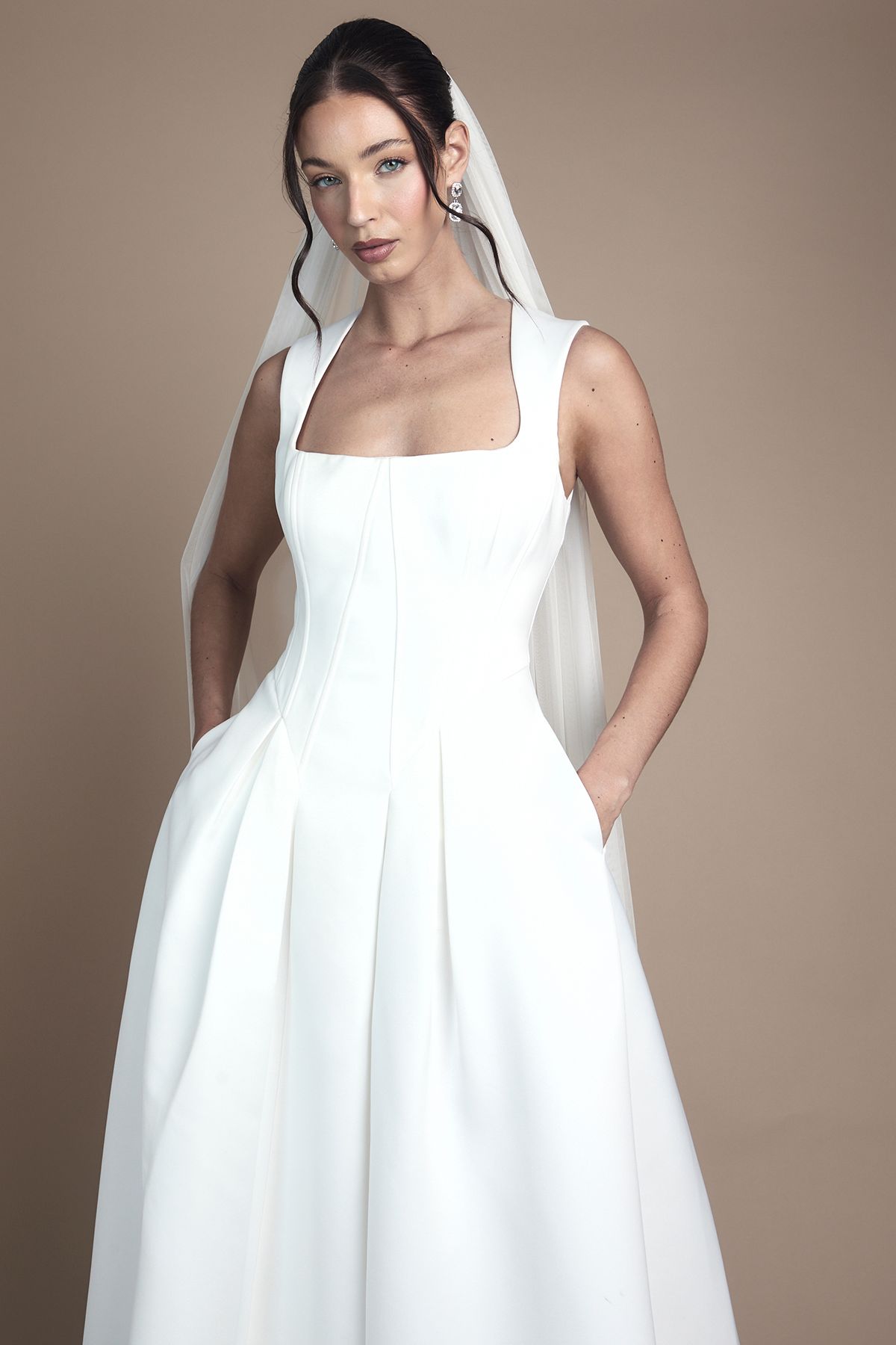 Coast Sleeveless Drop Waist Wedding Dress