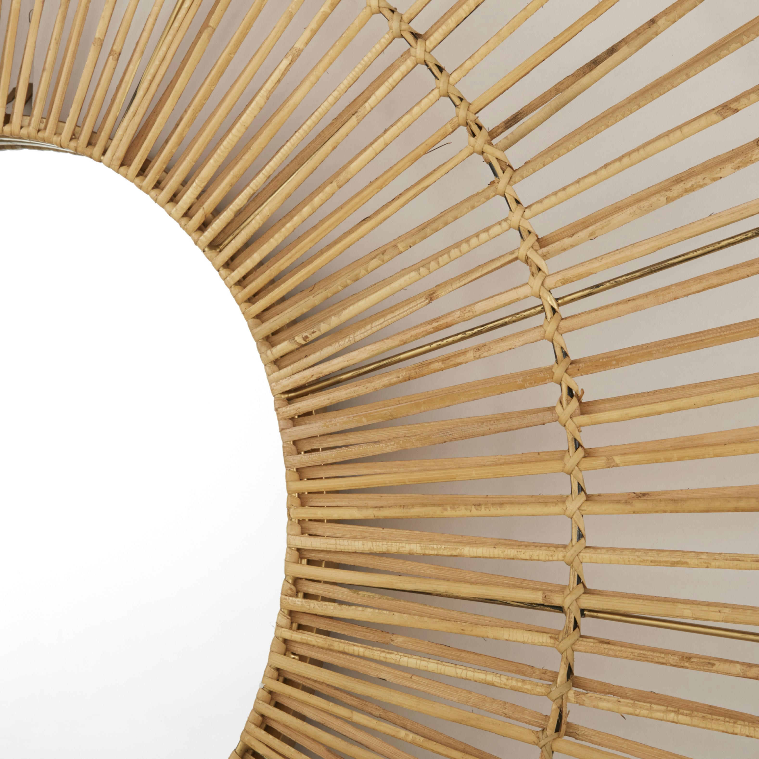 AMBRE - Miroir rond en rotin 130x128