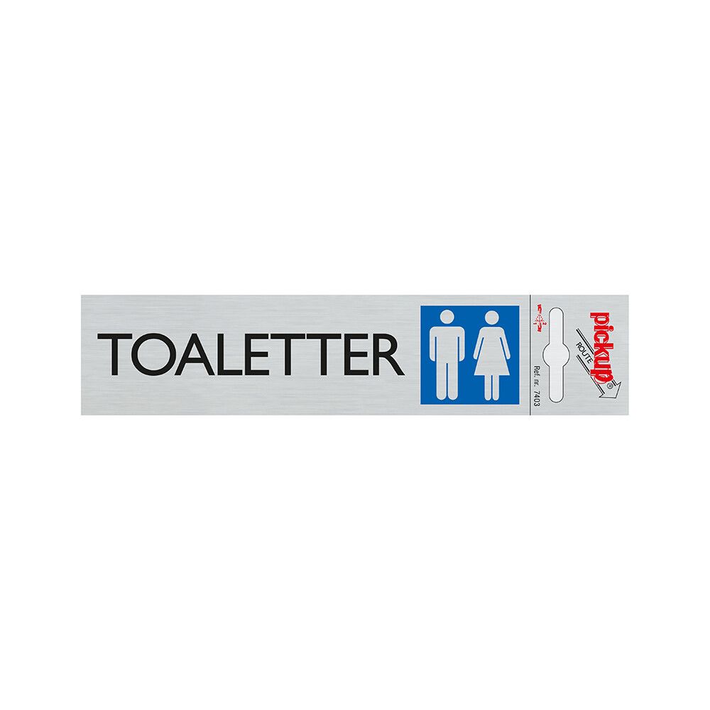SKILT PICKUP TOALETTER (D&H)  ALU 165 X 44 MM