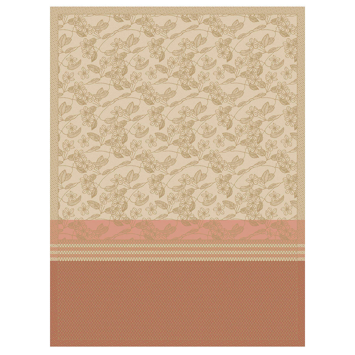 ESSENTIEL GRAVURE - Torchon en coton terre 60 x 80