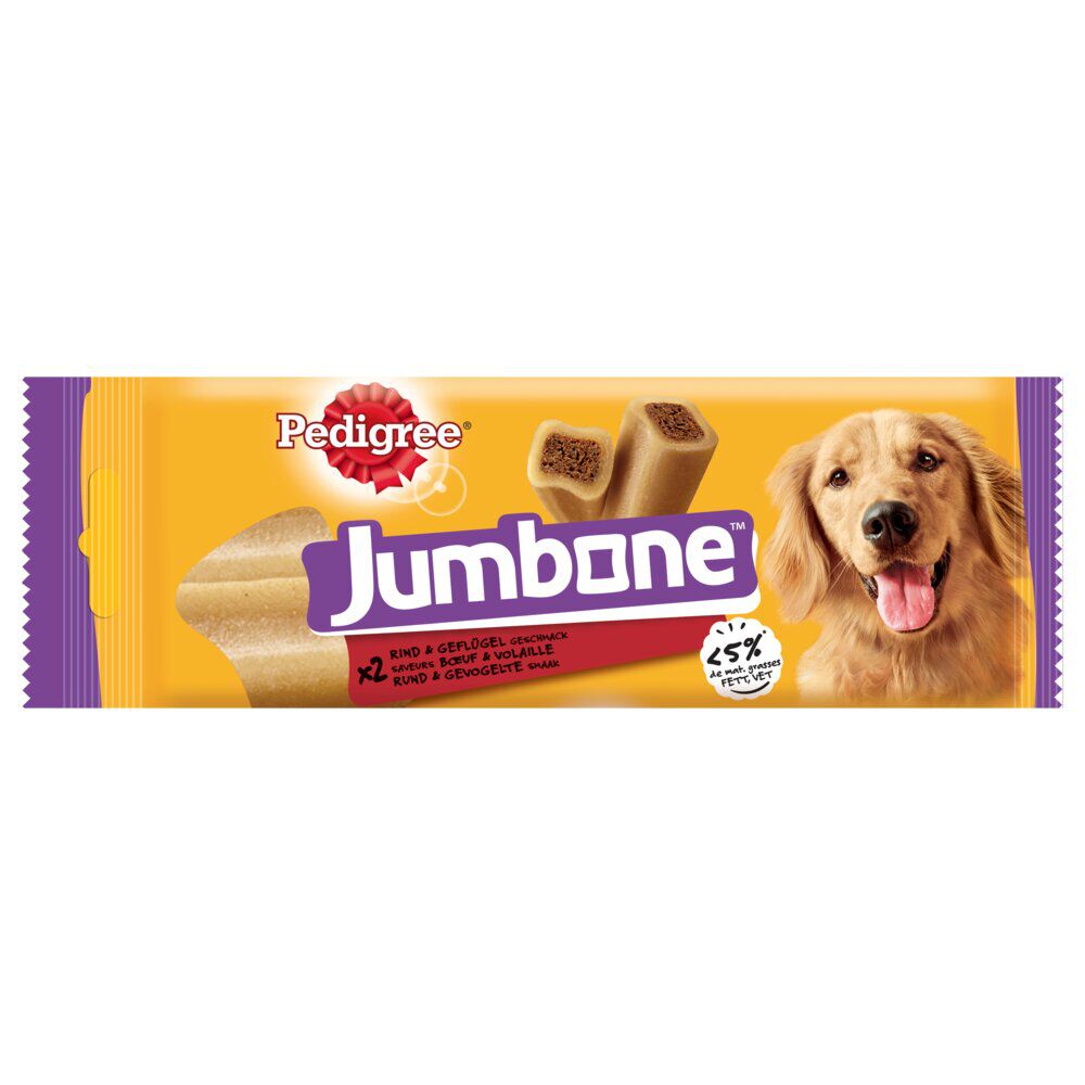 Friandise pour chien Pedigree Jumbone snack boeuf volaille 2 pièces 180gr