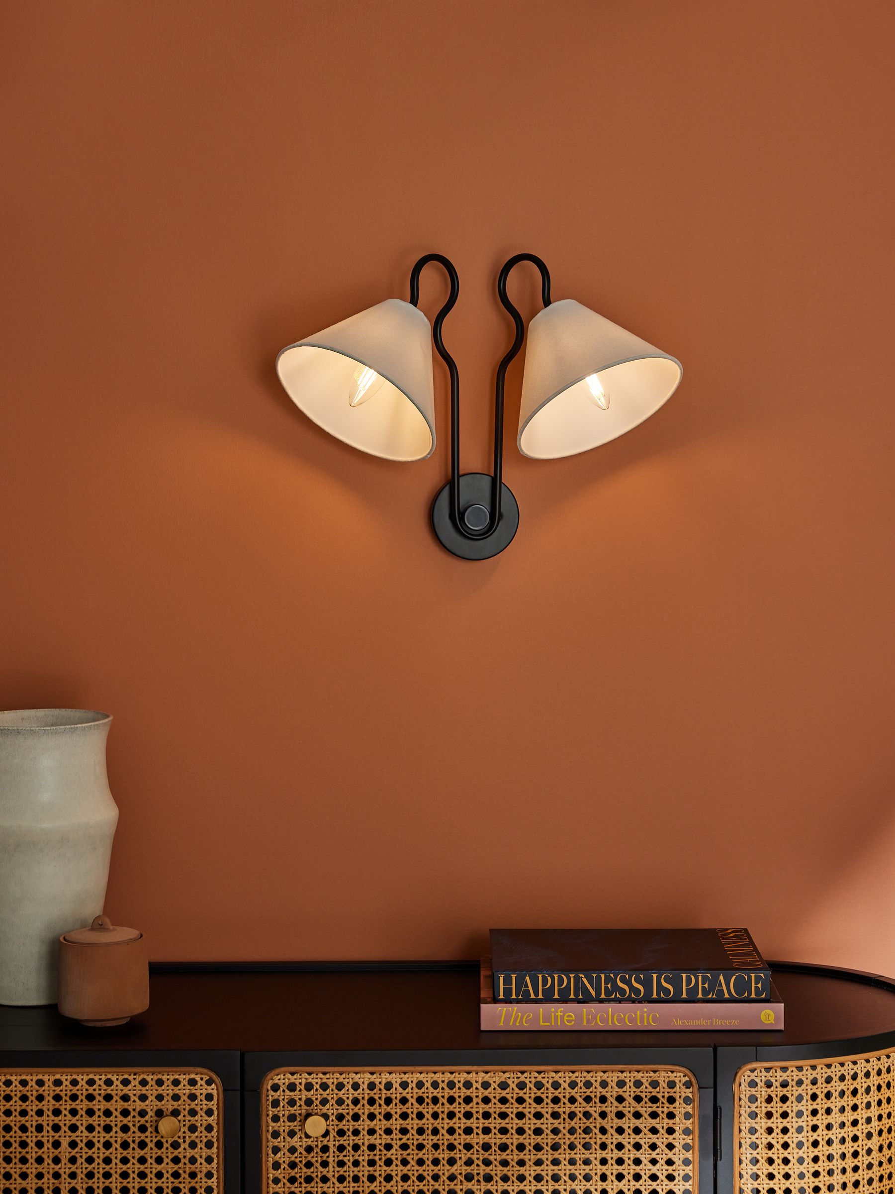 Madelyn Double Wall Light in Black