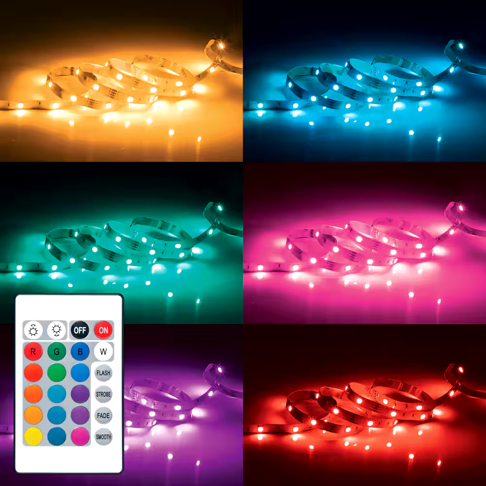 Merkury RGB LED Light Strip with Remote, 4-m