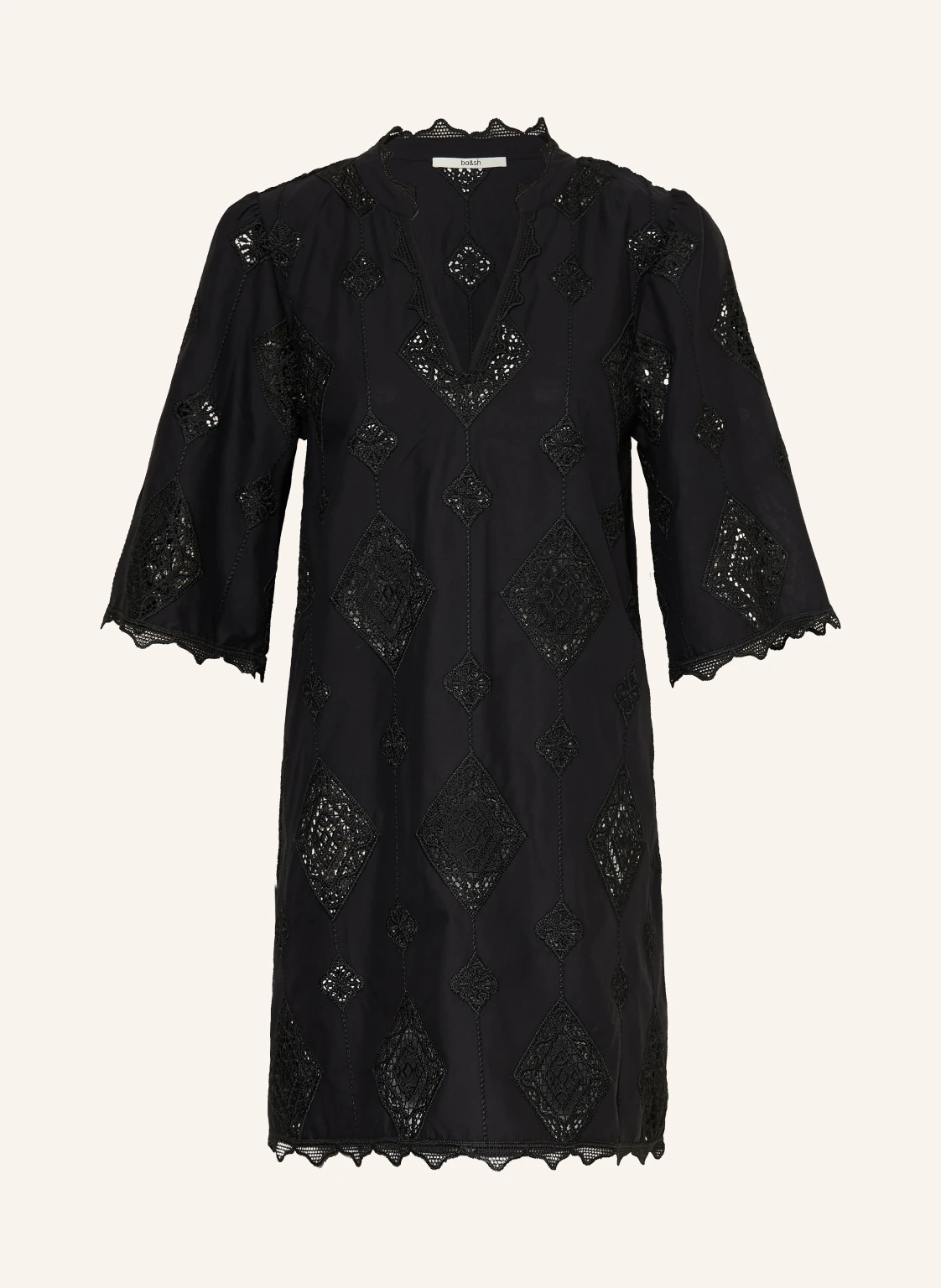 ba&sh Kleid MALO mit Lochspitze und 3/4-Arm