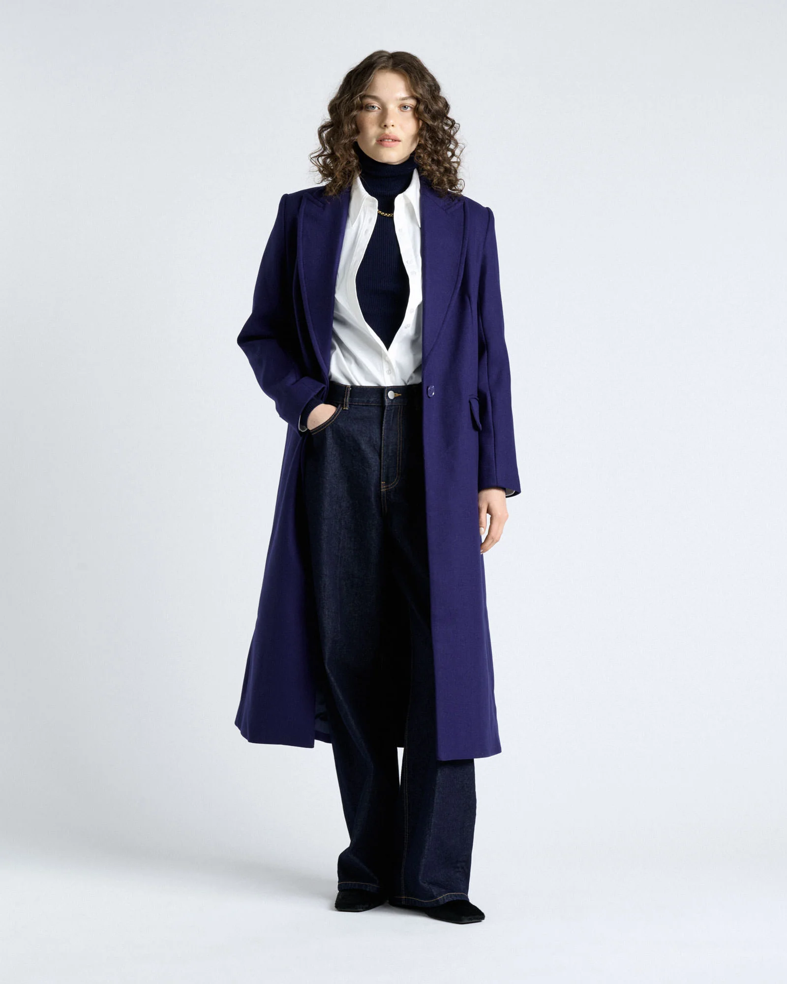 Cobalt Italian Soft Wool Blend Coat