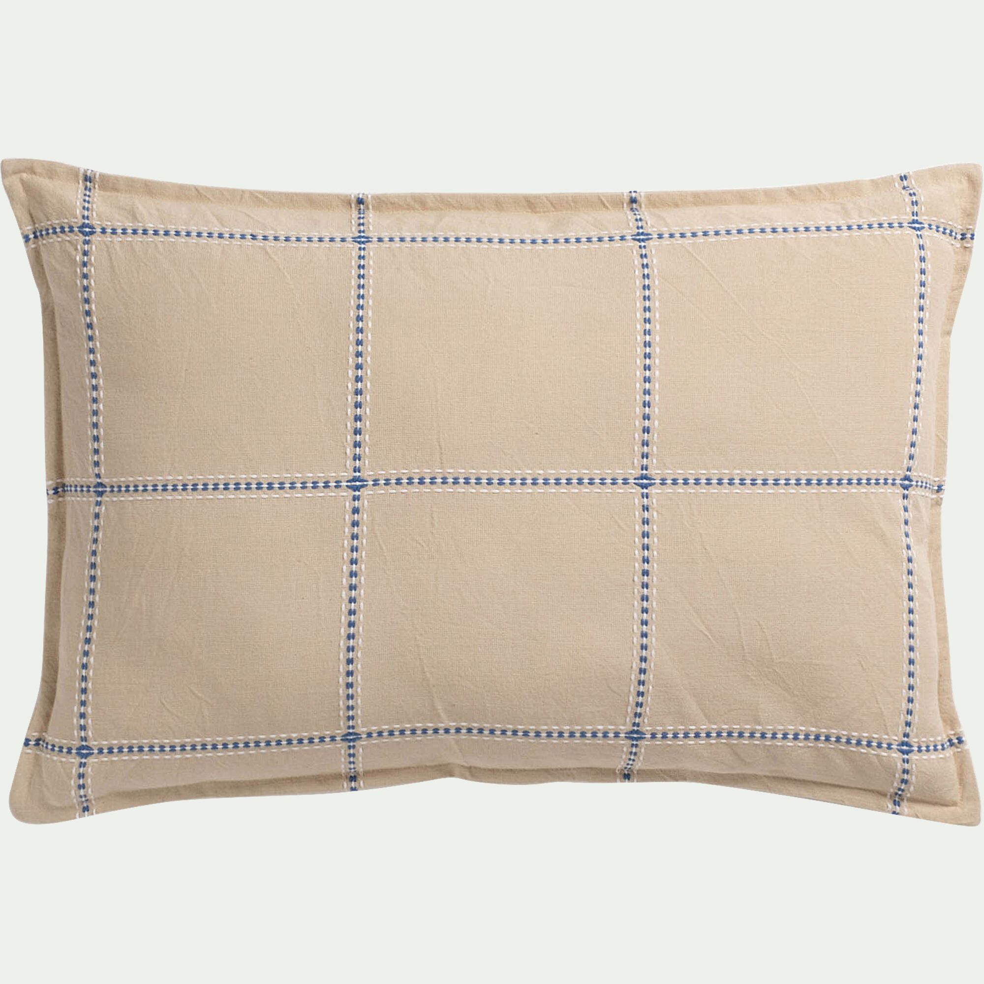 ARLY - Coussin en coton 40x60cm - bleu