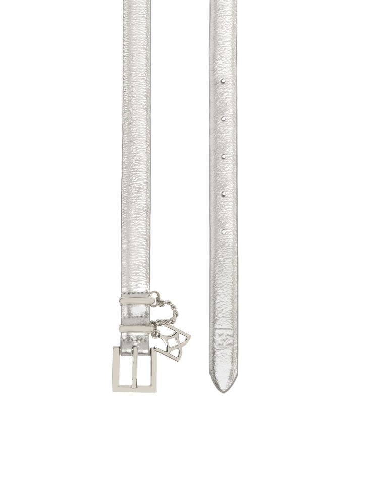 Silver belt with jewelry embellishment