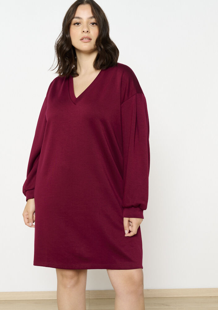 Sweaterjurk met V-hals