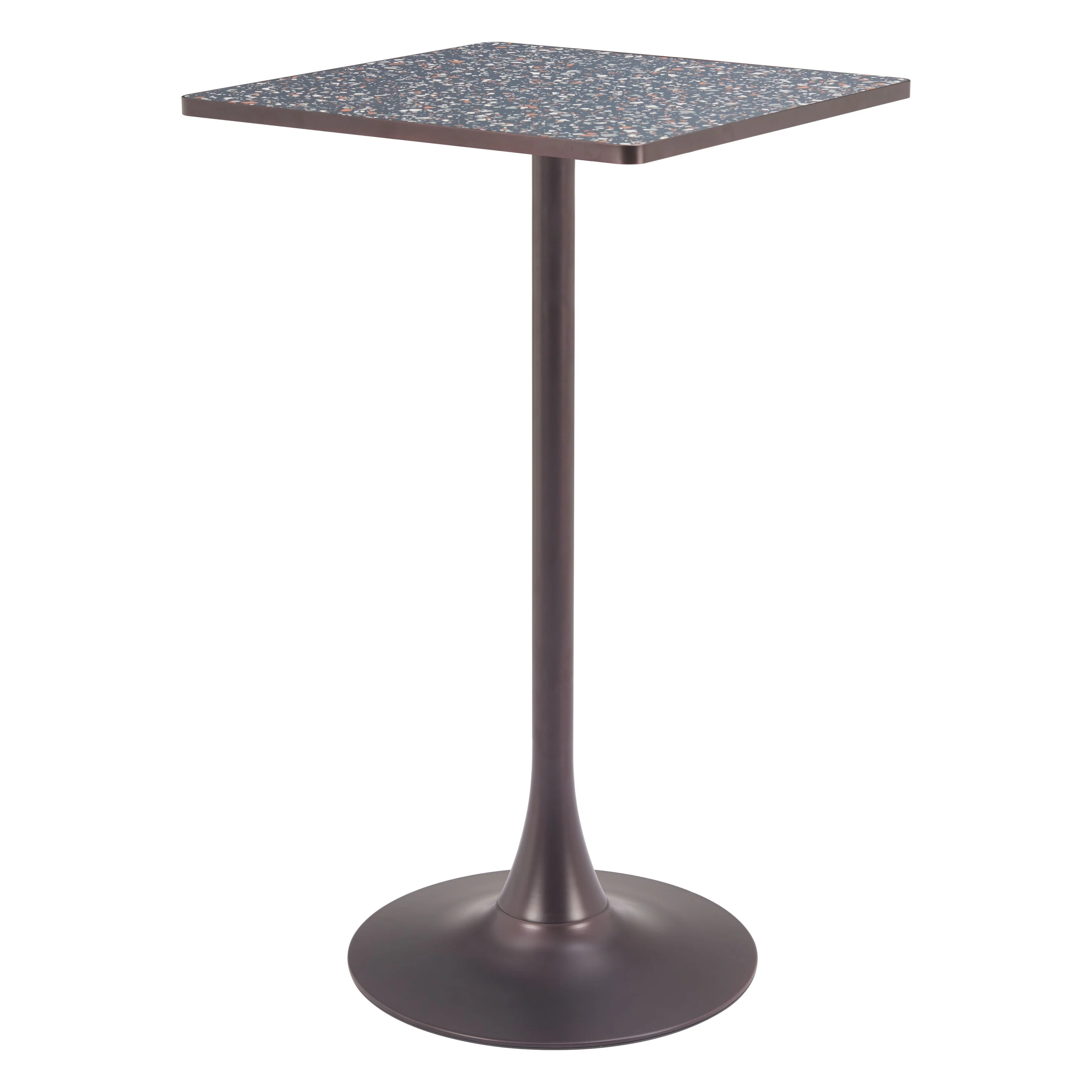 HomeRoots 24 Black and Bronze Wood and Steel Square Bar Table - 23.8 in. x 41.7 in. x 23.8 in.