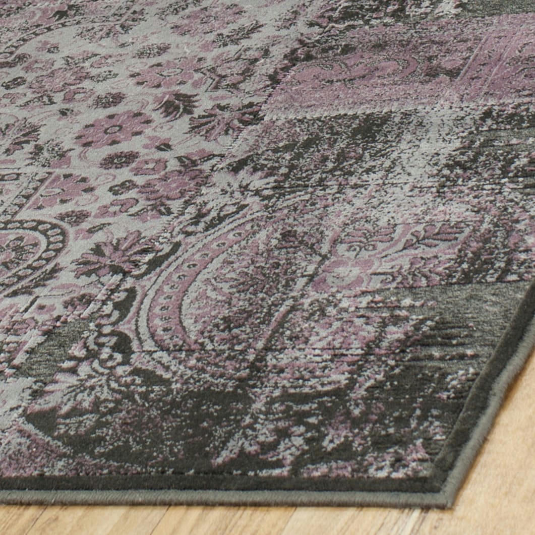 PARADISE - Tapis de salon interieur en gris charbon & multicolore, 160 x 229 cm