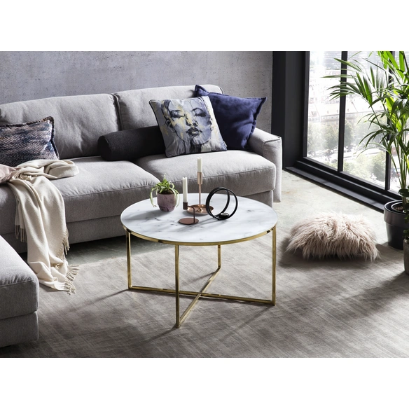 Couchtisch, BxH: 80 x 45 cm, Metall/Glas