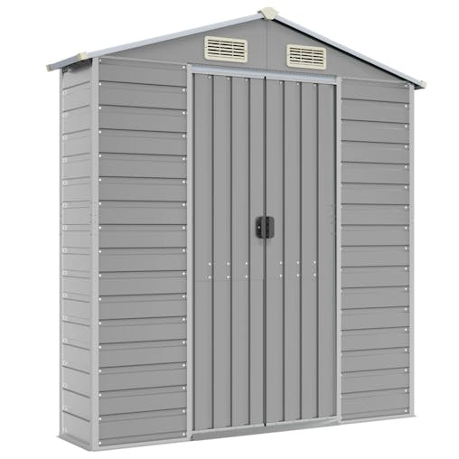 NNEVL Garden Shed Light Grey 191x215x198 cm Galvanised Steel