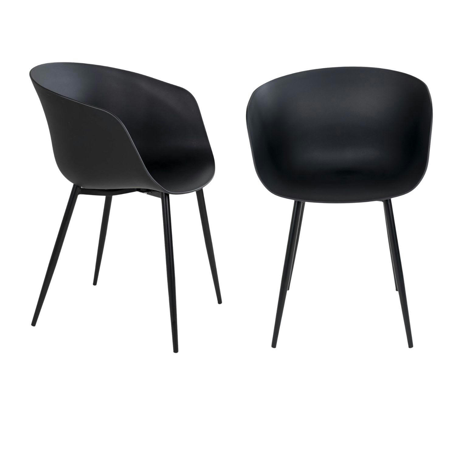 - 4 Fauteuils en polypropylène noir RODA