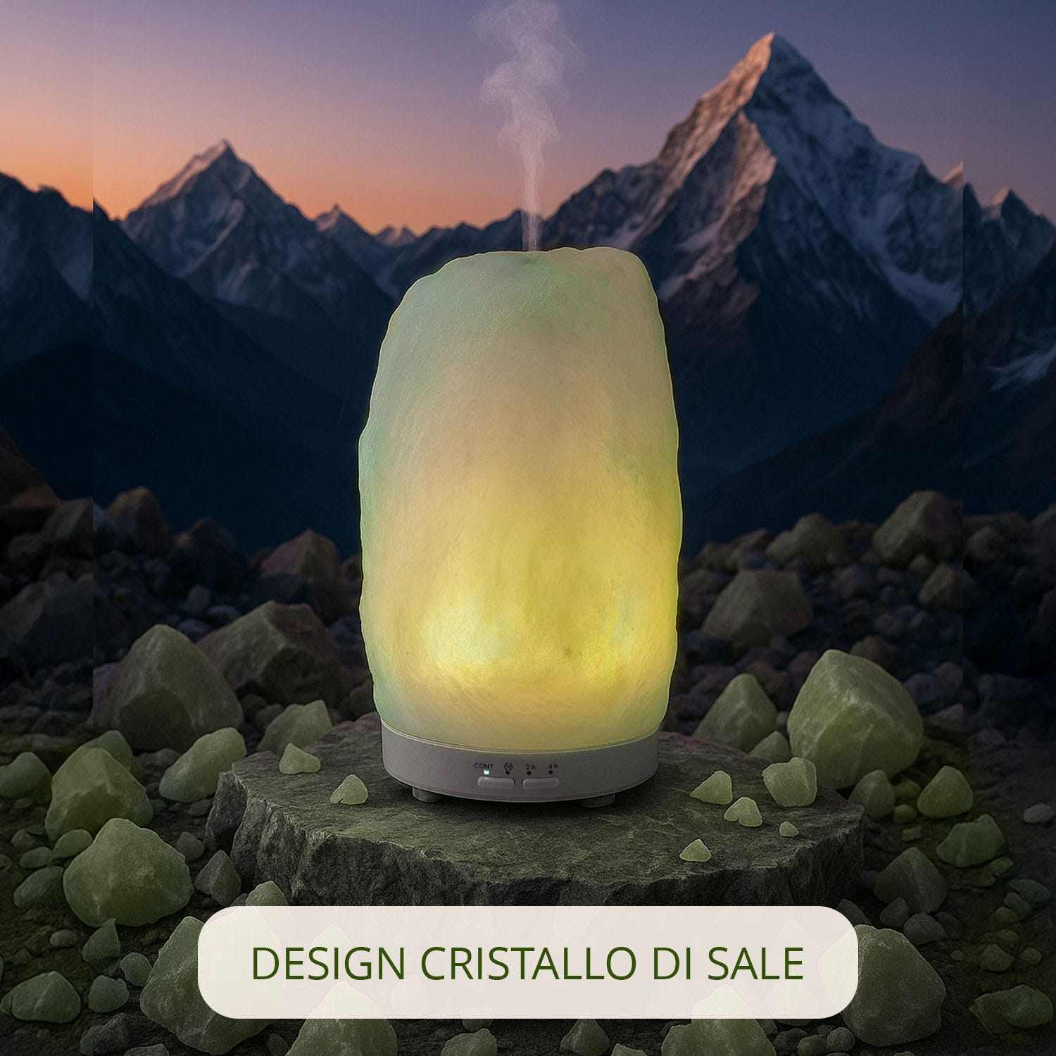 Lampada di sale diffusore elettrico verde