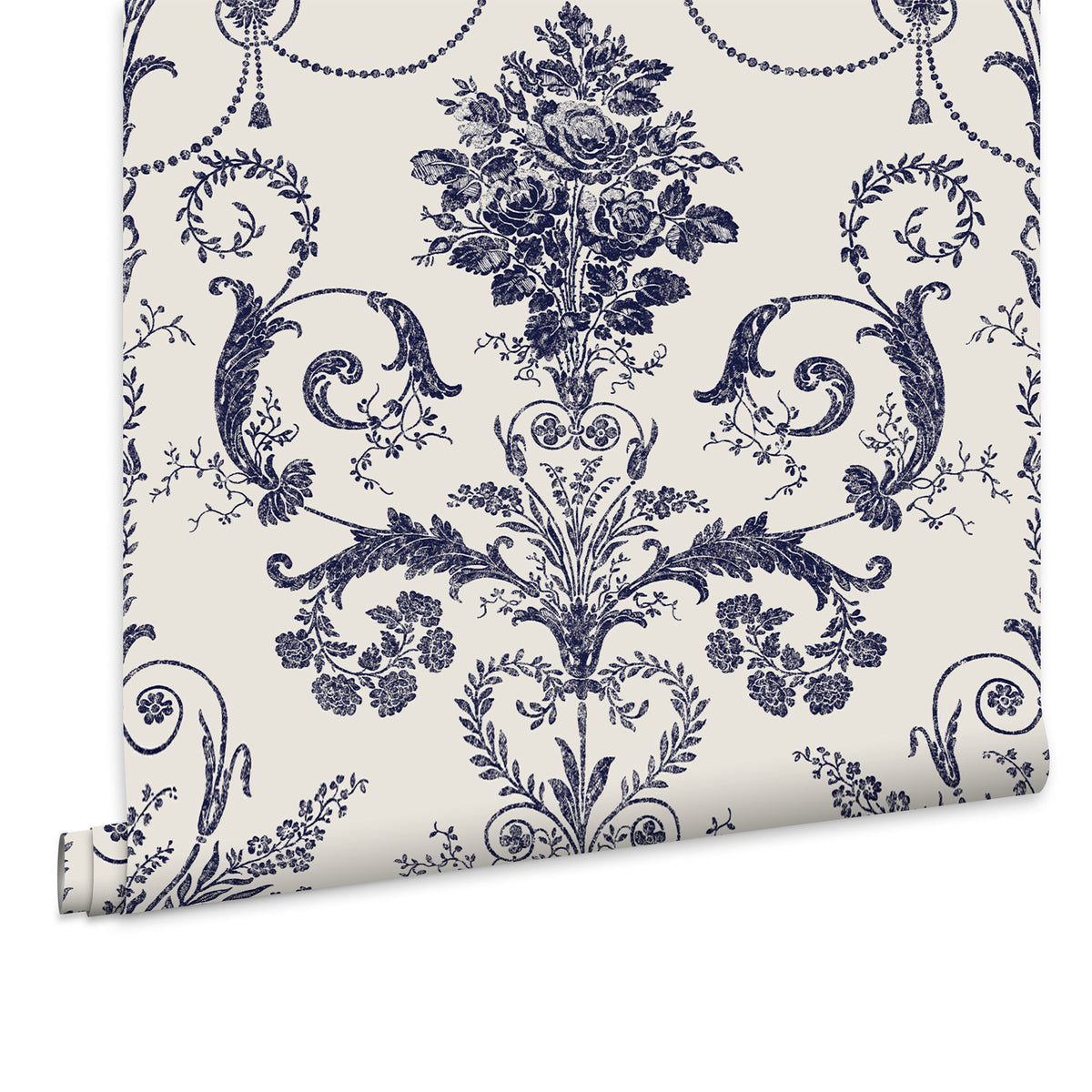 Laura Ashley Vliesbehang - Josette Off White & Midnight - 10mx52cm